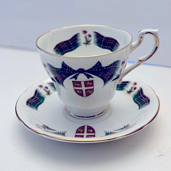 Royal Adderley Newfoundland Tartan Fine Bone China Teacup and Saucer England - Picture 1 of 7